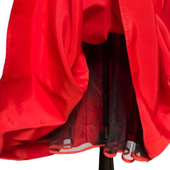 Vintage Gunne Sax by Jessica McClintock Red and Black Velvet Taffeta Puff Sleeve - Picture 7 of 9
